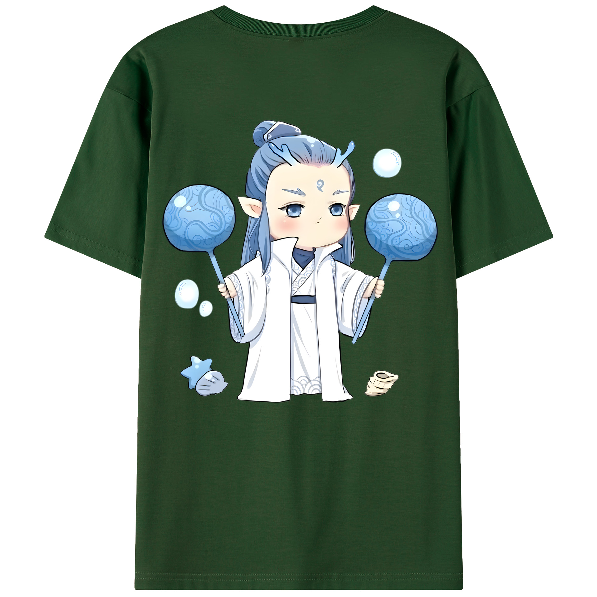 （画像用） Ne Zha 2 ナタ 魔童の大暴れ 綿100％半袖Tシャツ（背面プリント）